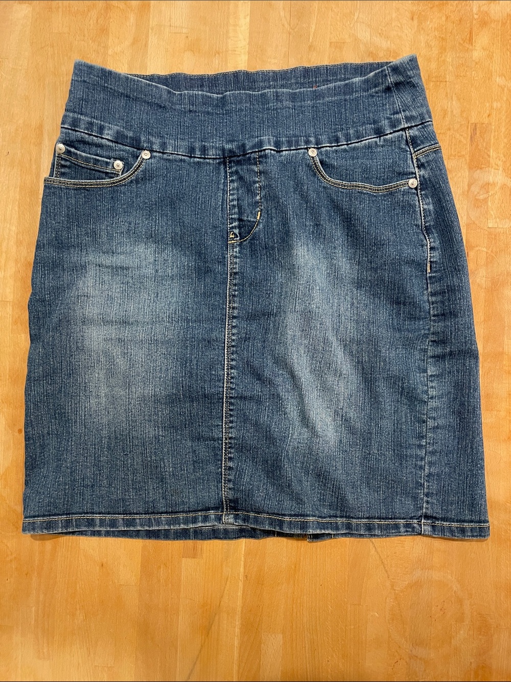 JAG Casual Blue Denim Mini Skirt with elastic waist